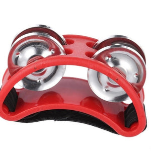 Compact Size Foot Tambourine Percussion Musical Instrument 2 Sets Metal Jingle Bell Best Music Instrument Gift